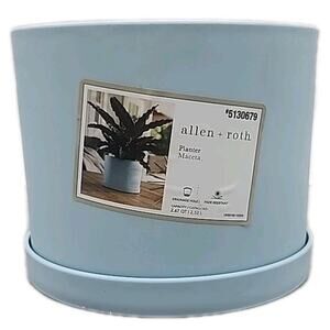 allen＋roth Planter w/ Saucer Tray Misty Blue [D1]
